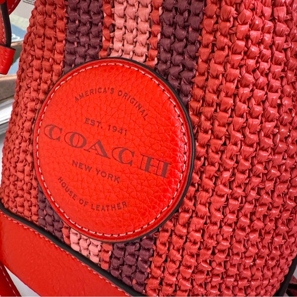 Coach C9955 Mini Dempsey Bucket Bag With Coach Patch In IM/Miami Red Multi - Picture 7 of 8